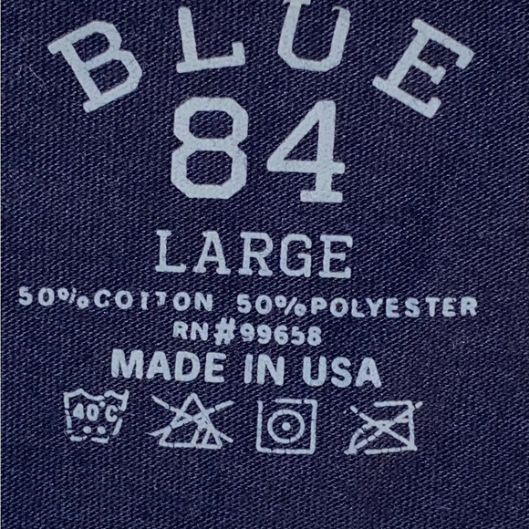 Blue 84 T-shirt Size Large Yosemite California Navy and White V-neck Fitted EUC - Picture 5 of 6